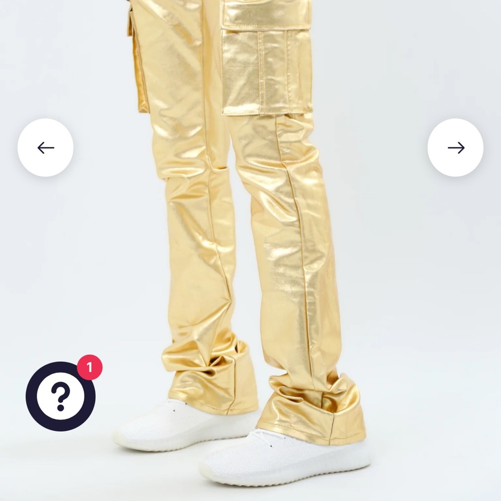 Armor Jeans Gold Metallica Dip Stacked Jeans